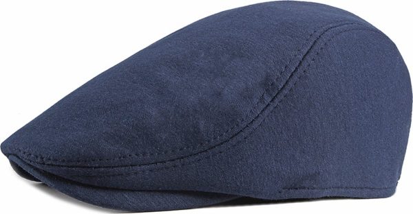 heren flat cap donker blauw