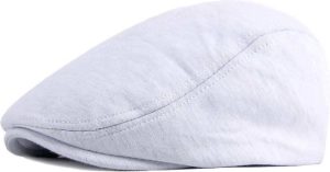 heren flat cap wit